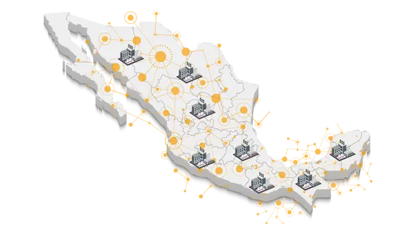 Mapa de la red global de socios manufactureros